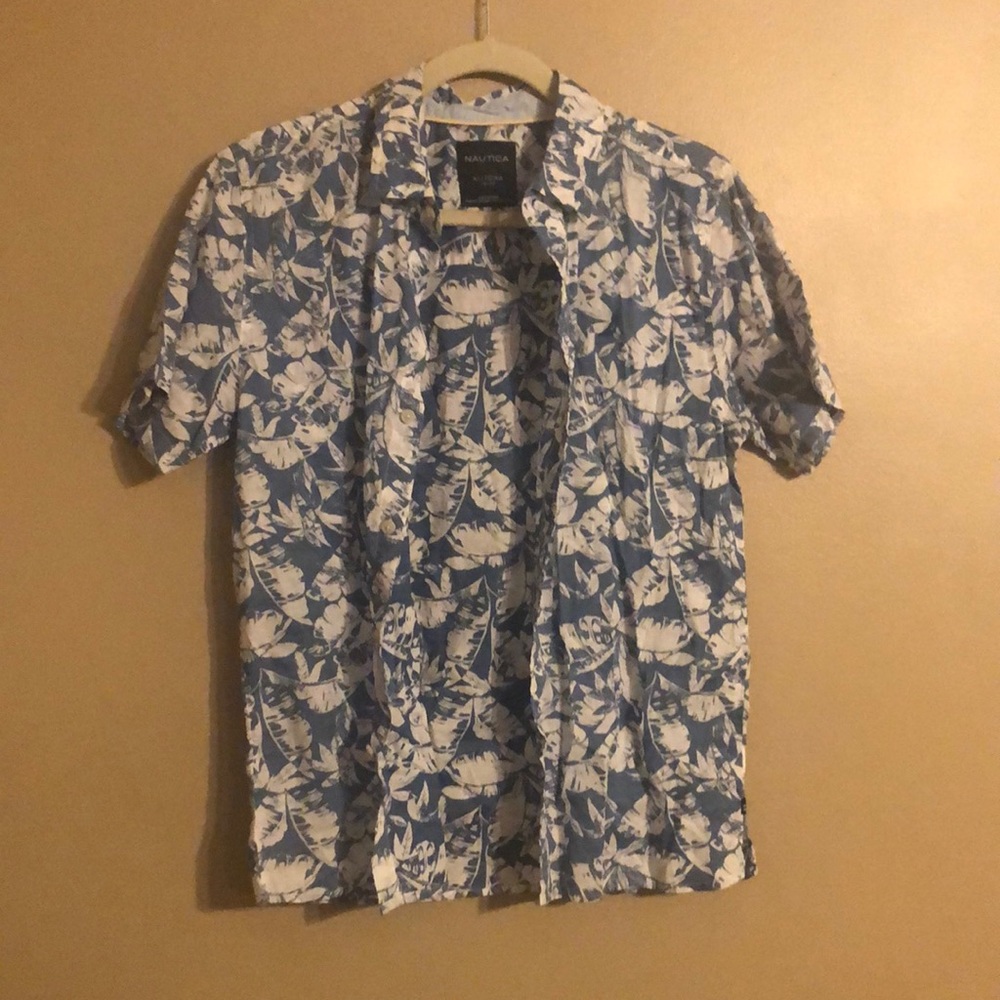 PRINTED LINEN SHORT-SLEEVE CAMP SHIRT